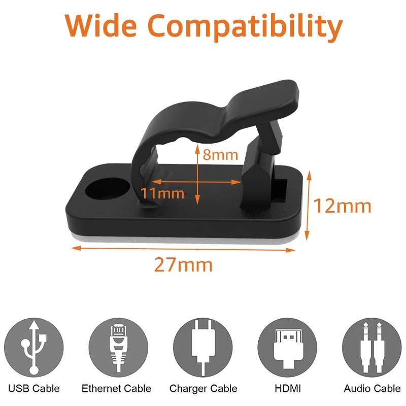 10/50PCS Cable Organizer Clips - Tippet Line ulasan dan harga