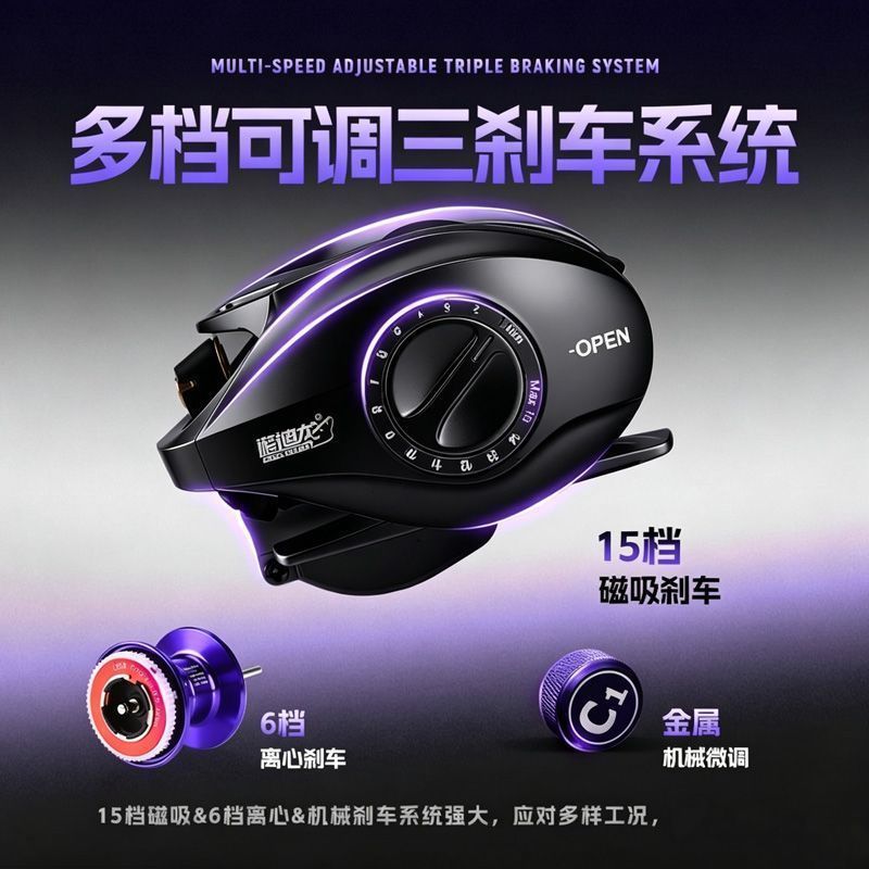 C1 Baitcasting Reel 3 Brake Sy - Ice Fishing Line ulasan dan harga